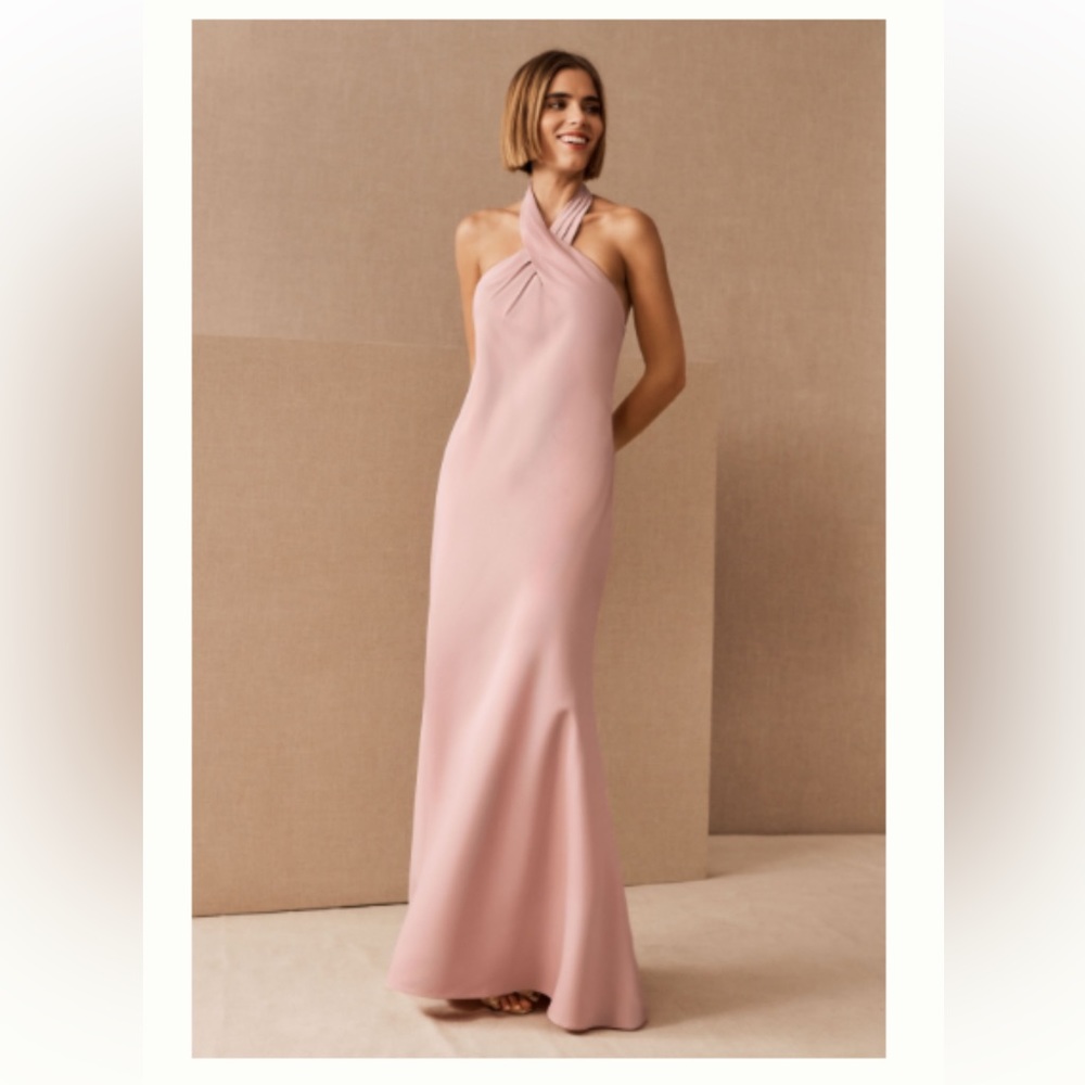 BHLDN Ruby Satin Charmeuse bridesmaid dress in dusty rose